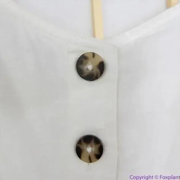 NEW Madewell Linen-Cotton Puff-Sleeve Mini Dress, lighthouse, size 6 - Picture 8 of 16